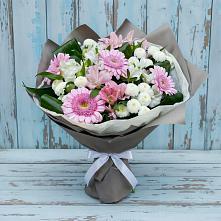 Букет цветов из:  Герберы, Альстромерии и Хризантемы в Чапаевске