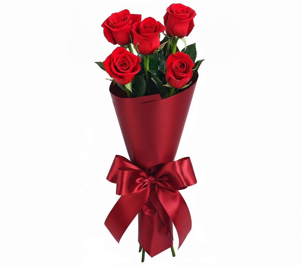 Букет 5 Красных роз Эдлесс Лав в Чапаевске