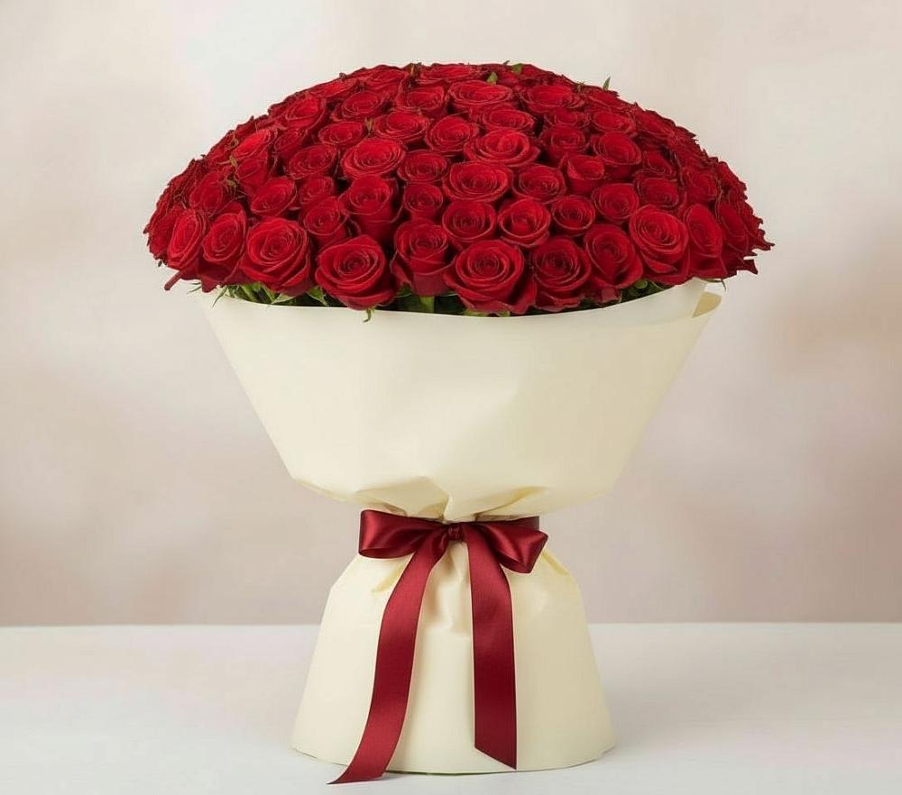 Букет 101 Красная роза Милано в Чапаевске