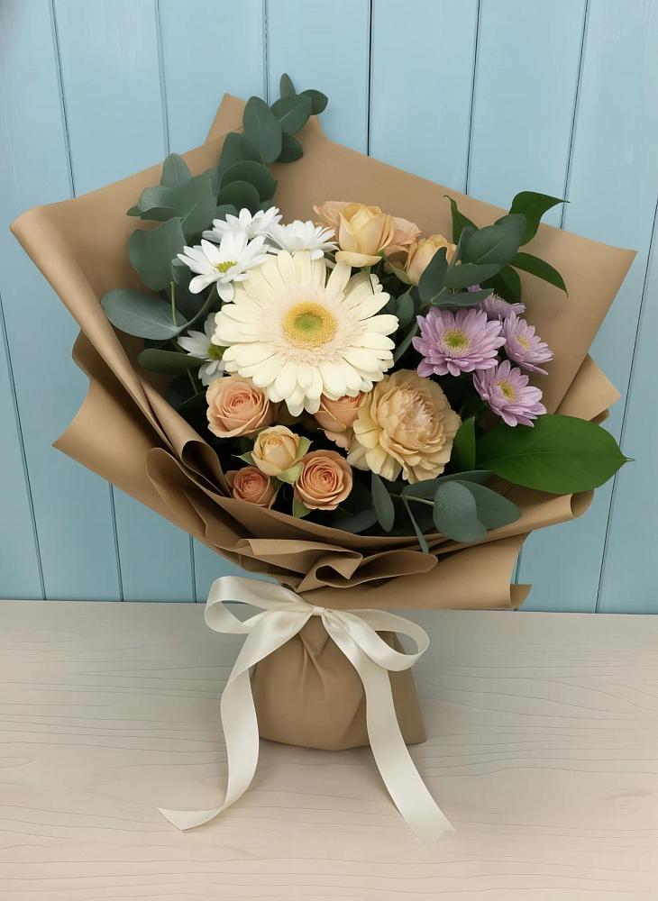 Букет цветов из: Герберы и Хризантемы в Чапаевске