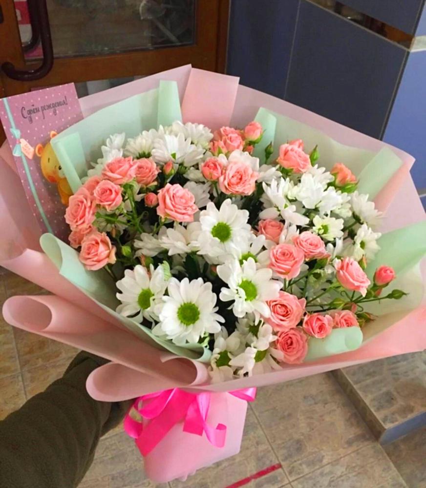 Букет цветов из: Розы и Хризантемы в Чапаевске