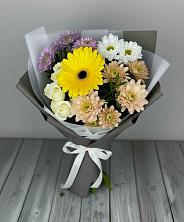 Букет цветов из:  Розы, Герберы и Хризантемы в Чапаевске