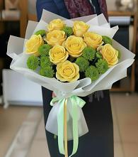 Букет цветов из:  Хризантемы и Розы в Чапаевске