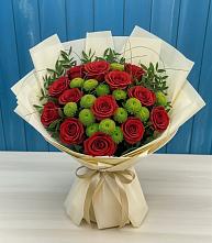 Букет цветов из:  Розы и Хризантемы в Чапаевске