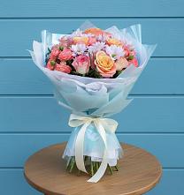 Букет цветов из:  Хризантемы и Розы в Чапаевске