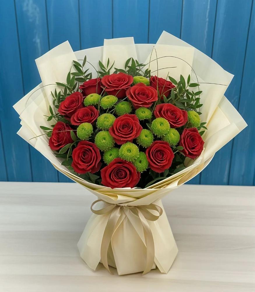 Букет цветов из: Розы и Хризантемы в Чапаевске